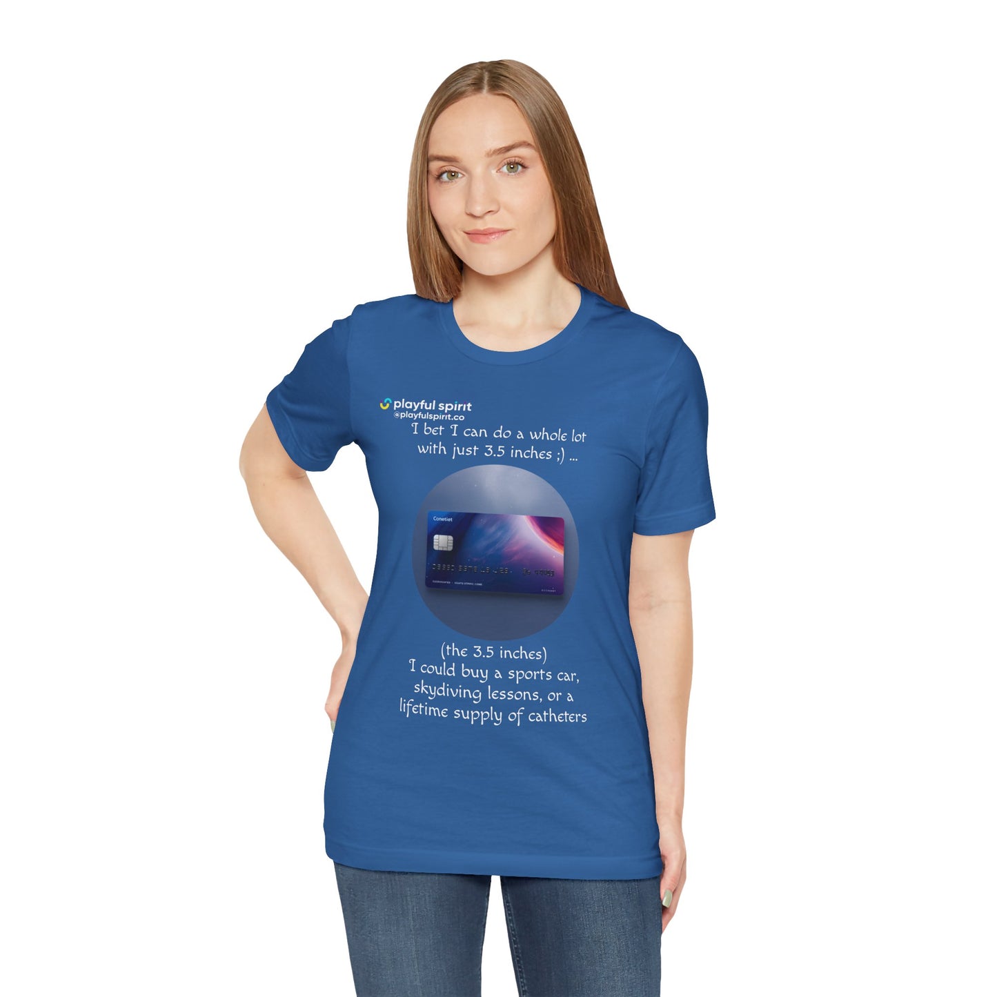 I bet I can do a whole lot with just 3.5 inches ;) … Buy a sports car, skydiving lessons, or scuba diving (the 3.5 inches) | Shirt