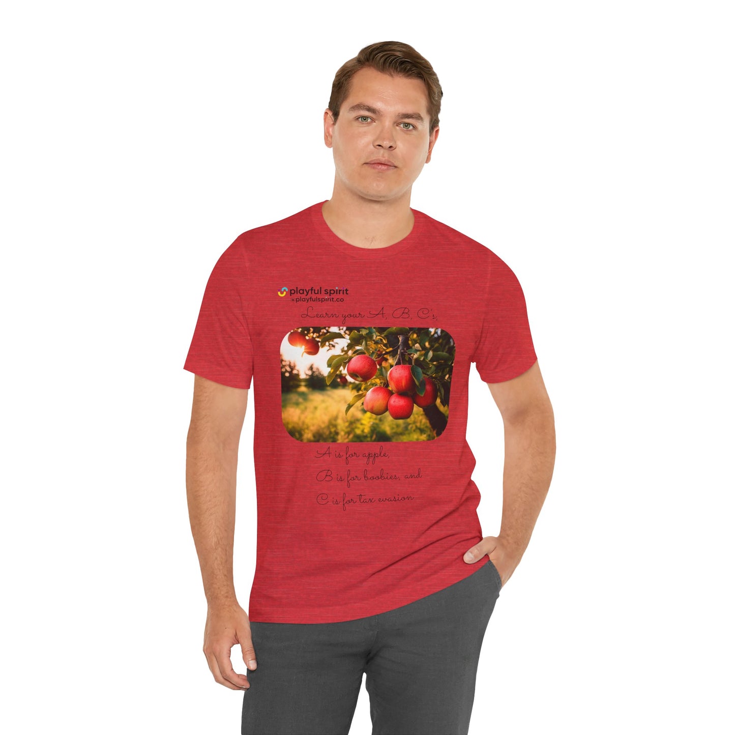 Learn your A, B, C’s, A is for apple, B is for boobies, and C is for tax evasion | Shirt
