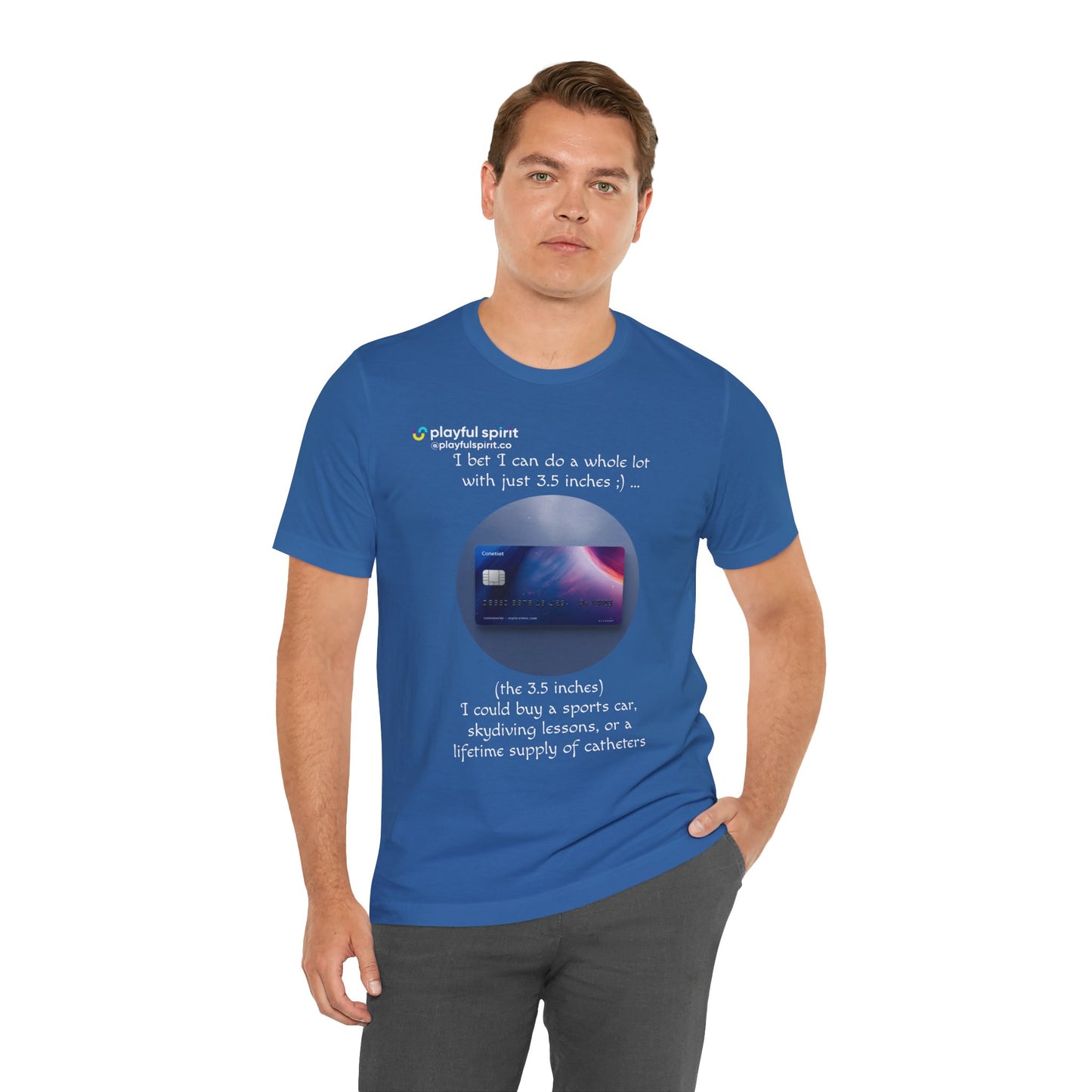 I bet I can do a whole lot with just 3.5 inches ;) … Buy a sports car, skydiving lessons, or scuba diving (the 3.5 inches) | Shirt