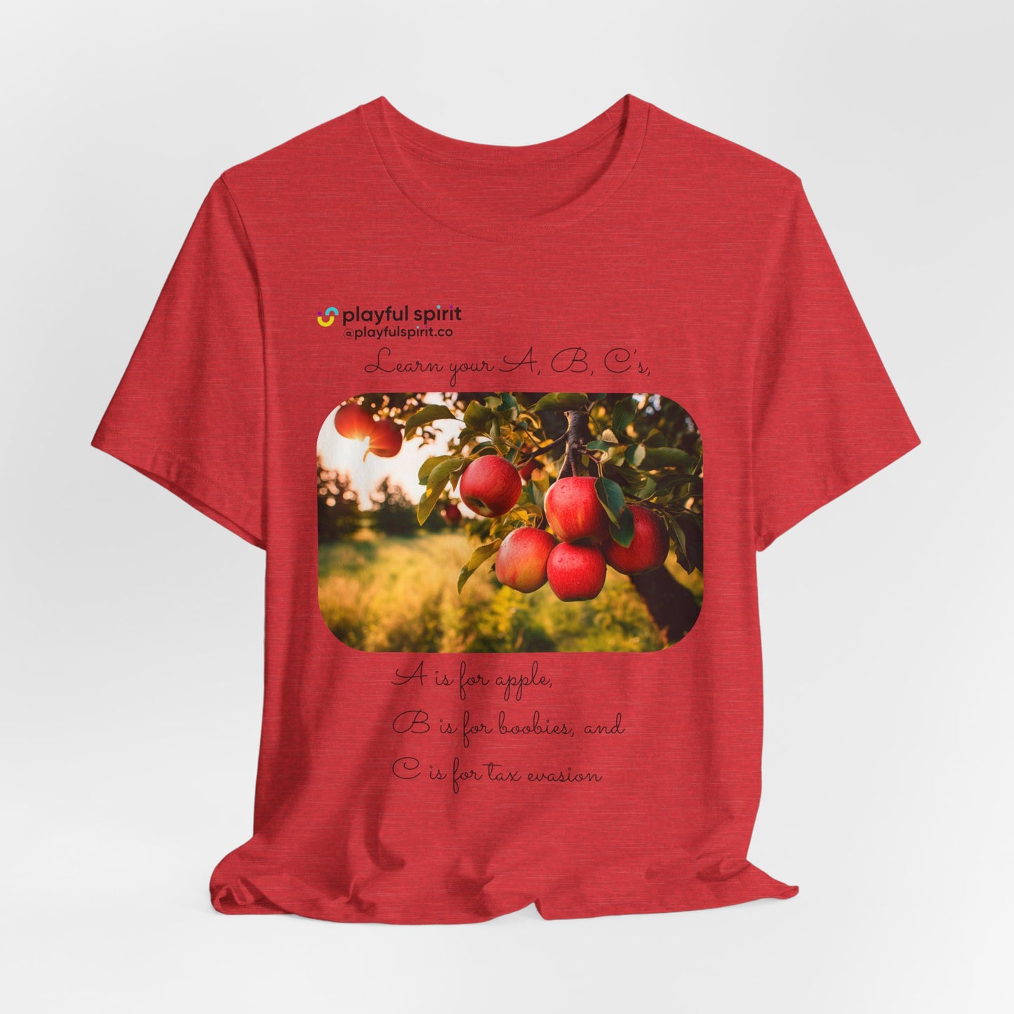 Learn your A, B, C’s, A is for apple, B is for boobies, and C is for tax evasion | Shirt